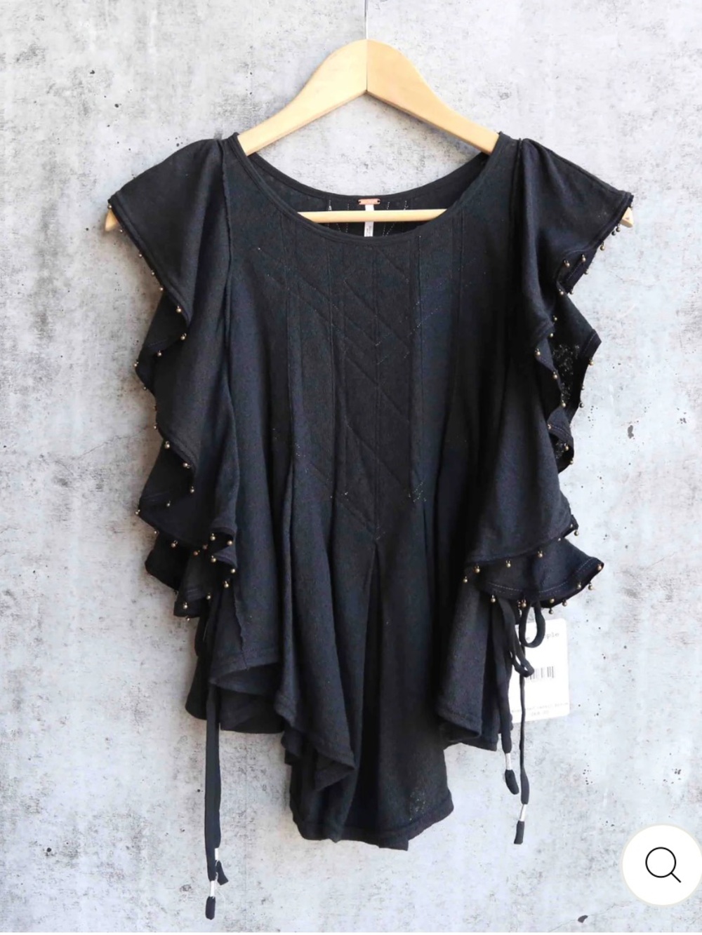 NWT Free People Tiny Bells Tank Top in Black
